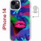 Чехол-накладка Apple iPhone 14  (625959) Kruche PRINT Poison Lips