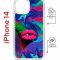 Чехол-накладка Apple iPhone 14  (625960) Kruche PRINT Poison Lips