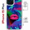 Чехол-накладка Apple iPhone 15 Plus (641579) Kruche PRINT Poison Lips