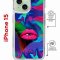 Чехол-накладка Apple iPhone 15 (641581) Kruche PRINT Poison Lips
