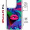 Чехол-накладка Apple iPhone 15 Pro (641582) Kruche PRINT Poison Lips