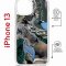 Чехол-накладка Apple iPhone 13 (610629) Kruche PRINT Опал Малахит Дерево