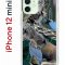 Чехол-накладка Apple iPhone 12 mini (588924) Kruche PRINT Опал Малахит Дерево
