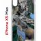 Чехол-накладка Apple iPhone XS Max (580655) Kruche PRINT Опал Малахит Дерево