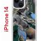 Чехол-накладка Apple iPhone 14  (625957) Kruche PRINT Опал Малахит Дерево