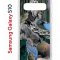 Чехол-накладка Samsung Galaxy S10 (580670) Kruche PRINT Опал Малахит Дерево