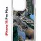 Чехол-накладка Apple iPhone 15 Pro Max (641577) Kruche PRINT Опал Малахит Дерево