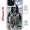Чехол-накладка Apple iPhone 15 (641581) Kruche PRINT Черное Море
