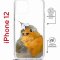Чехол-накладка Apple iPhone 12  (598927) Kruche PRINT Dafna_Sweetie bird
