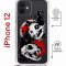 Чехол-накладка Apple iPhone 12  (598927) Kruche PRINT Коты-Черепа