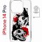 Чехол-накладка iPhone 14 Pro Kruche Magnet Print Коты-Черепа