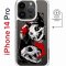 Чехол-накладка Apple iPhone 14 Pro (625964) Kruche PRINT Коты-Черепа