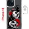 Чехол-накладка Apple iPhone 15 (641584) Kruche PRINT Коты-Черепа