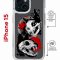 Чехол-накладка iPhone 15 Kruche Magrope Print Коты-Черепа